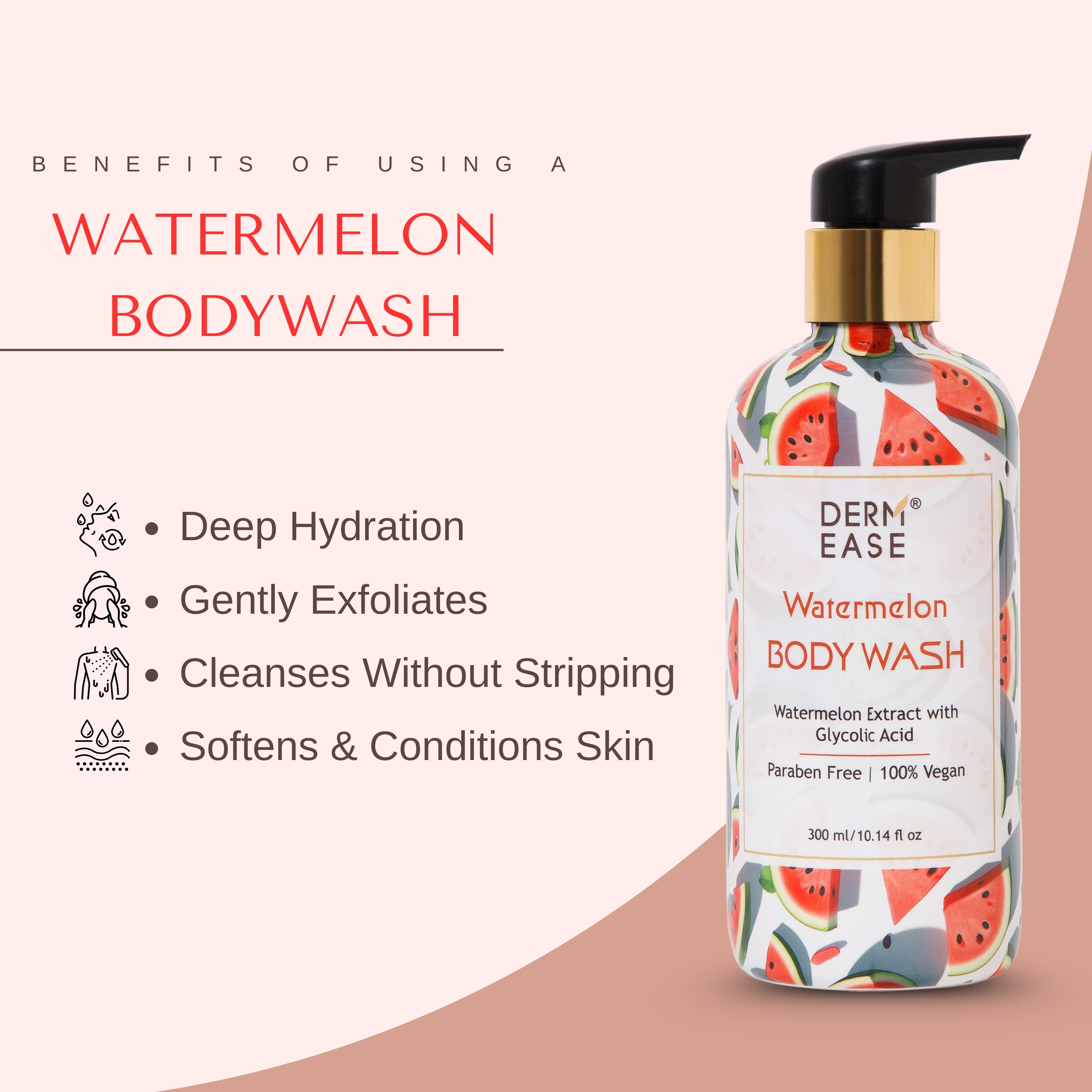 DERM EASE WATERMELON BODY WASH